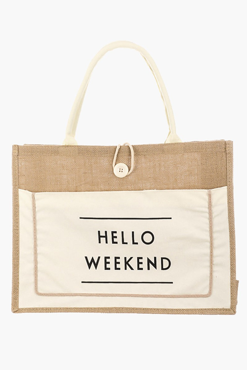 Hello Weekend Large Burlap Tote Bag Southern Soul Collectives