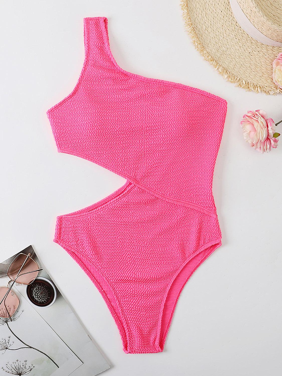 Cutout One Shoulder One-Piece Swimwear Southern Soul Collectives