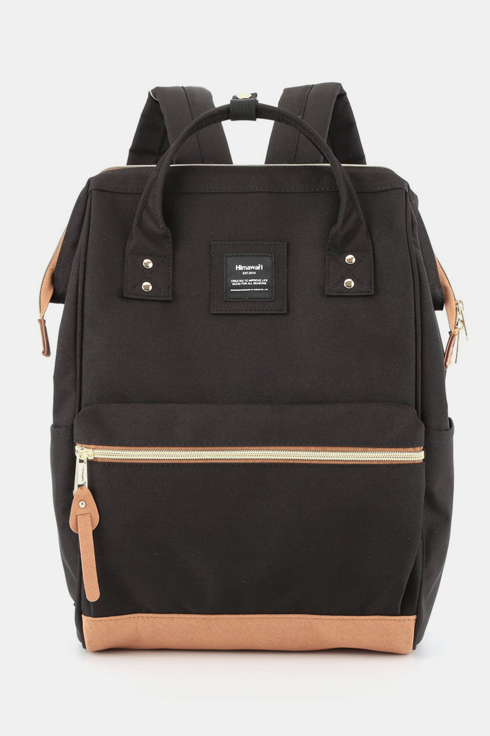 Himawari Contrast Waterproof Canvas Backpack Bag with Side Pockets Southern Soul Collectives