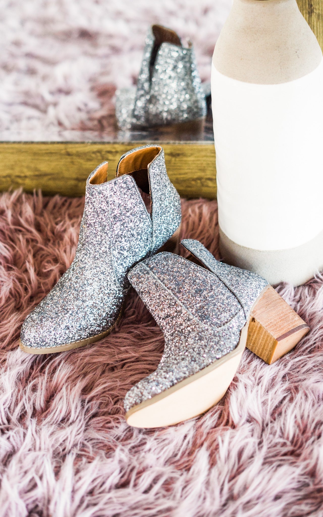 Fiera Booties in Pewter Southern Soul Collectives