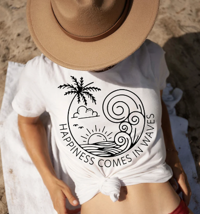 Happiness Comes in Waves Graphic T-shirt  Southern Soul Collectives 