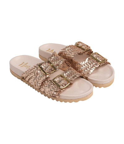 Intertwine Dual Woven Strap Slide in Champagne Southern Soul Collectives