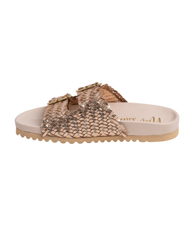 Intertwine Dual Woven Strap Slide in Champagne Southern Soul Collectives