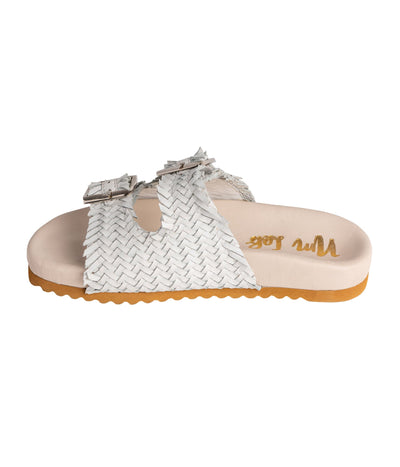 Intertwine Dual Woven Strap Slide in White Southern Soul Collectives