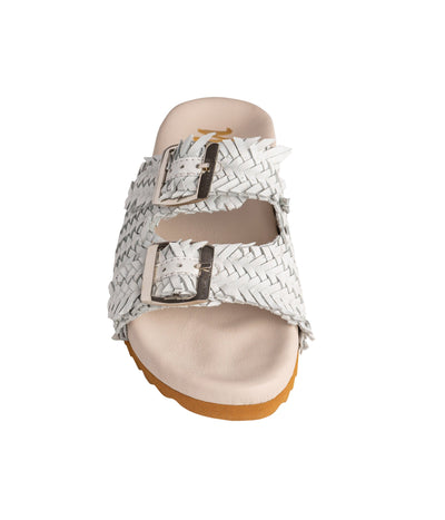 Intertwine Dual Woven Strap Slide in White Southern Soul Collectives