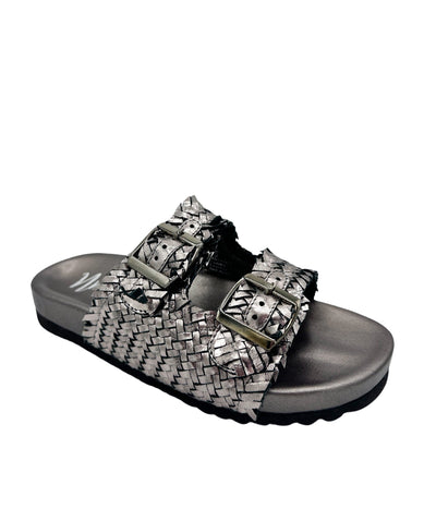 Intertwine Dual Woven Strap Slide in Pewter Southern Soul Collectives