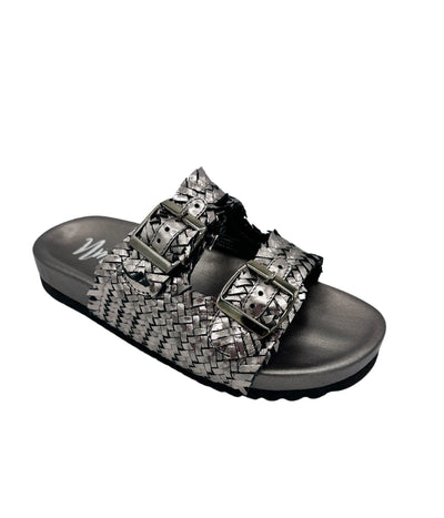 Intertwine Dual Woven Strap Slide in Pewter Southern Soul Collectives