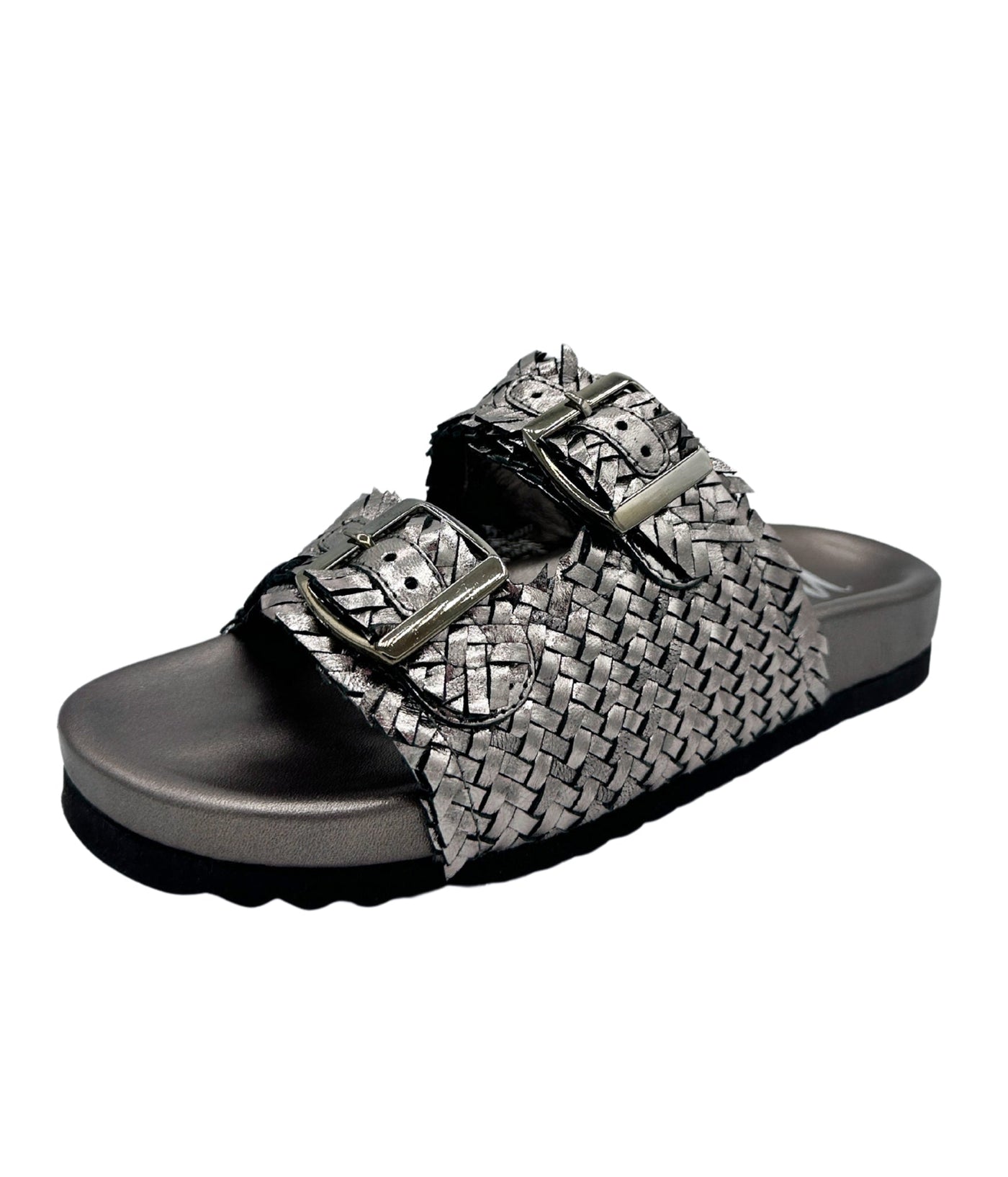 Intertwine Dual Woven Strap Slide in Pewter Southern Soul Collectives