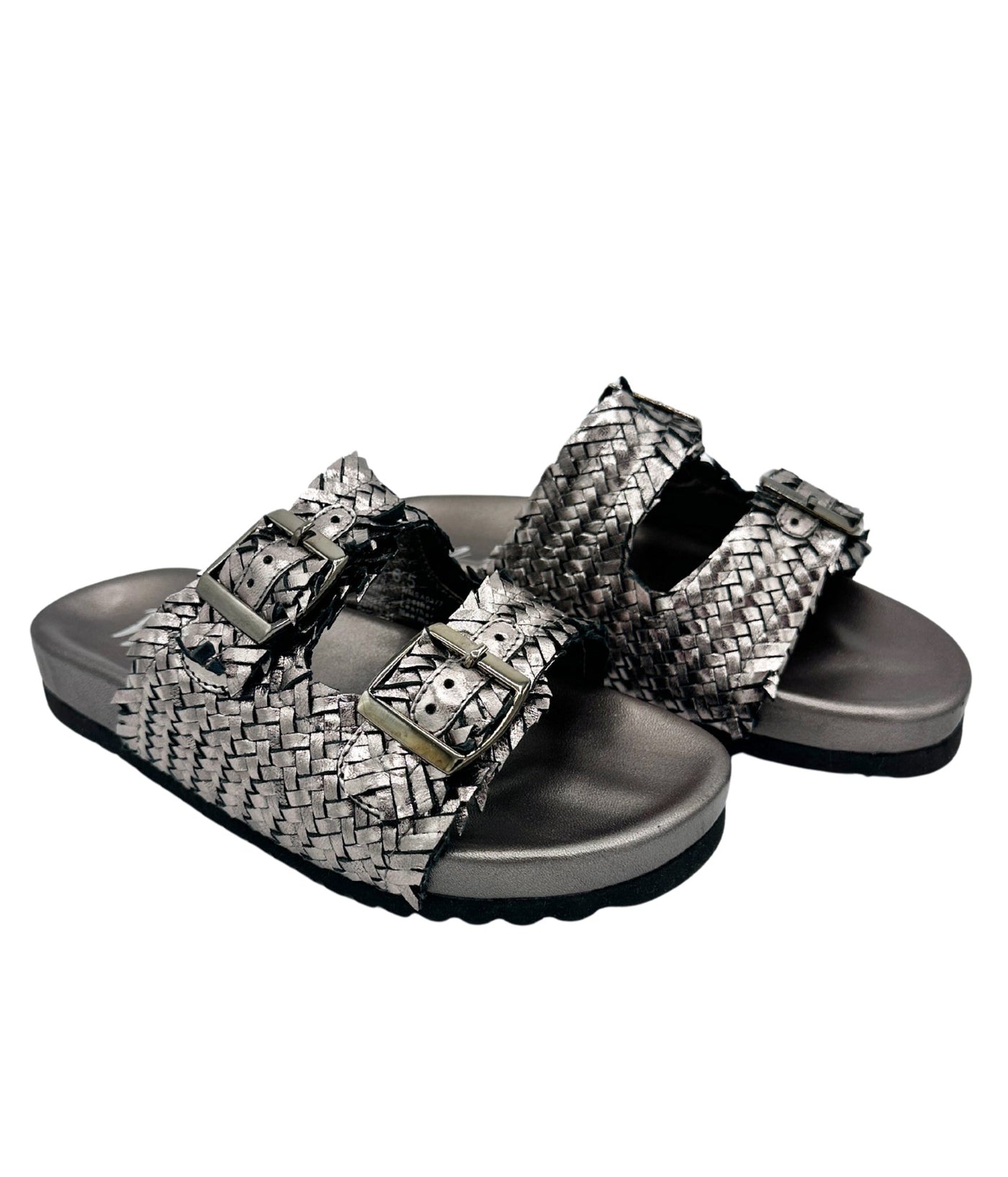 Intertwine Dual Woven Strap Slide in Pewter Southern Soul Collectives