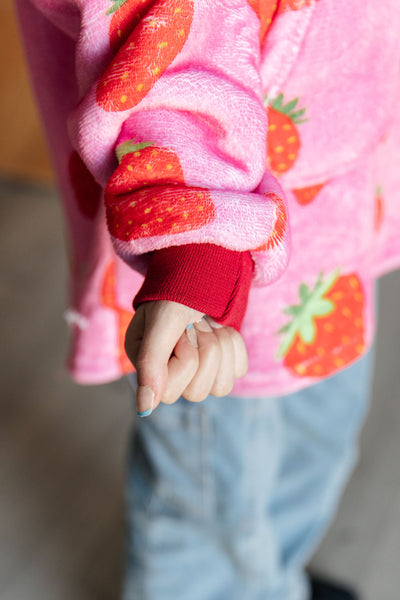 Kids Oversized Hoodie Blanket in Strawberry Southern Soul Collectives