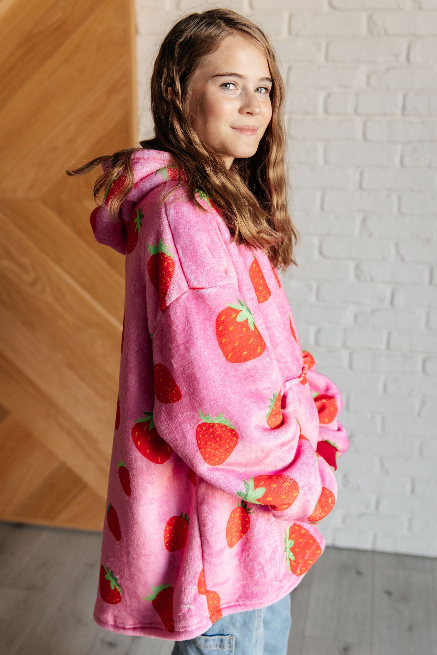 Kids Oversized Hoodie Blanket in Strawberry Southern Soul Collectives