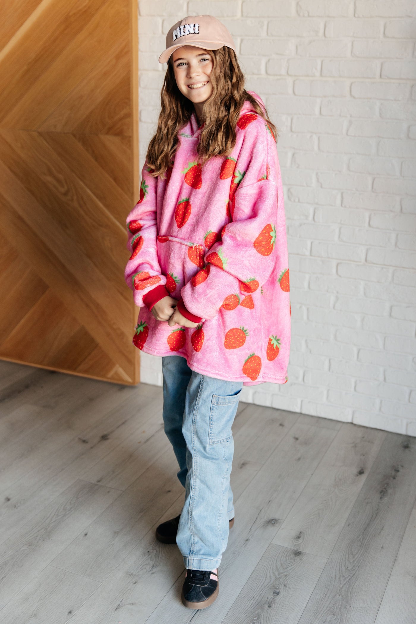 Kids Oversized Hoodie Blanket in Strawberry Southern Soul Collectives