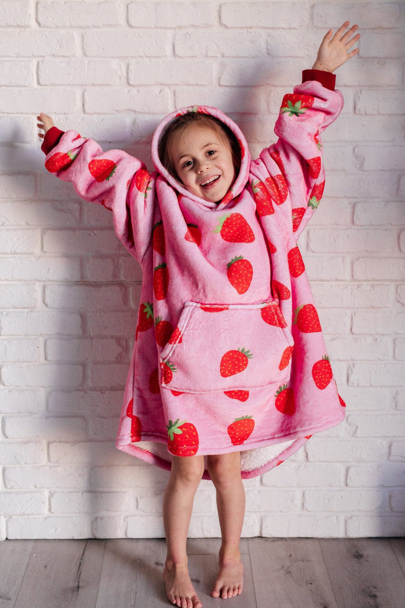 Kids Oversized Hoodie Blanket in Strawberry Southern Soul Collectives