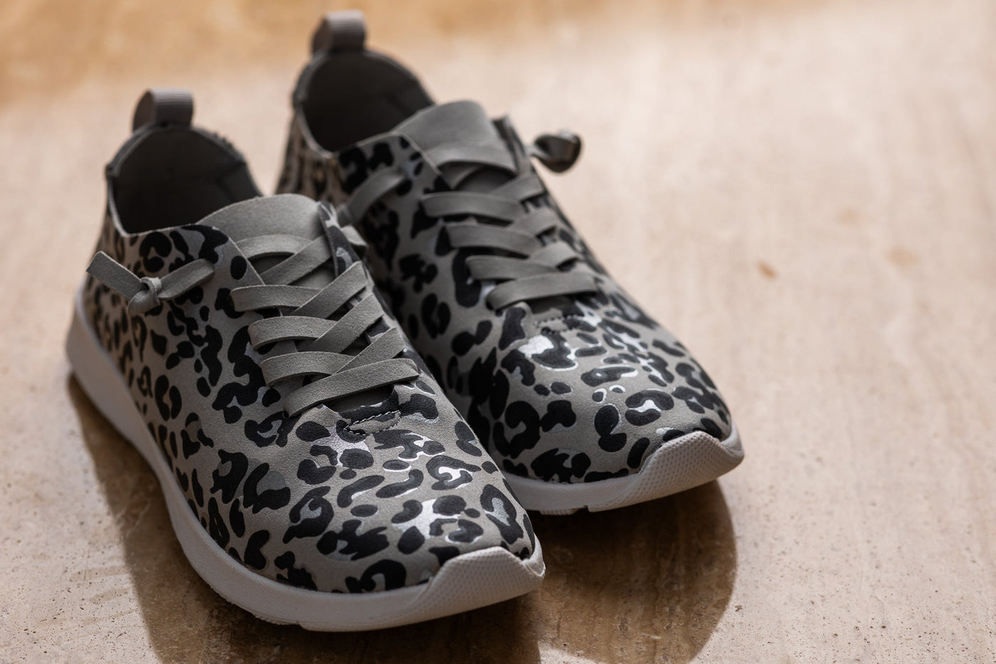 Mayo Sneaker in Light Grey Leopard Southern Soul Collectives