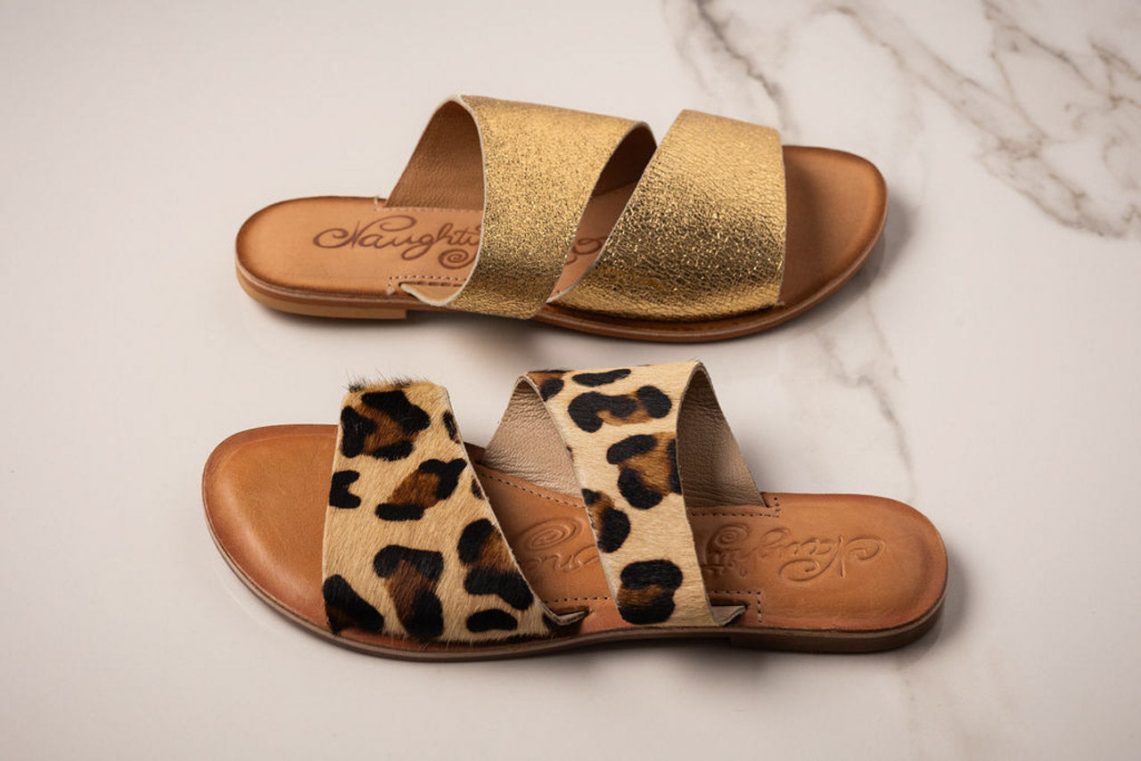 Spirited Dual Strap Slide in Leopard Southern Soul Collectives