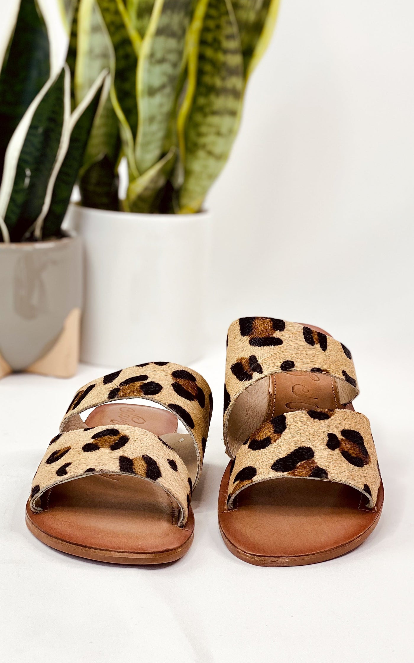 Spirited Dual Strap Slide in Leopard Southern Soul Collectives