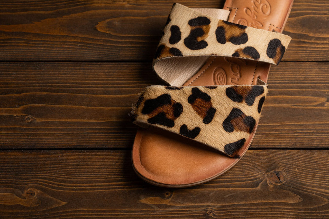 Spirited Dual Strap Slide in Leopard Southern Soul Collectives