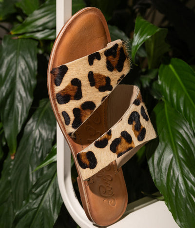 Spirited Dual Strap Slide in Leopard Southern Soul Collectives