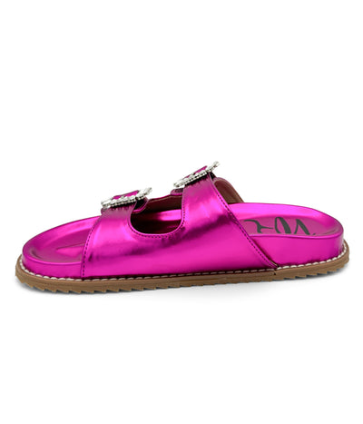 Stellar Rhinestone Buckle Slides in Fuschia Southern Soul Collectives