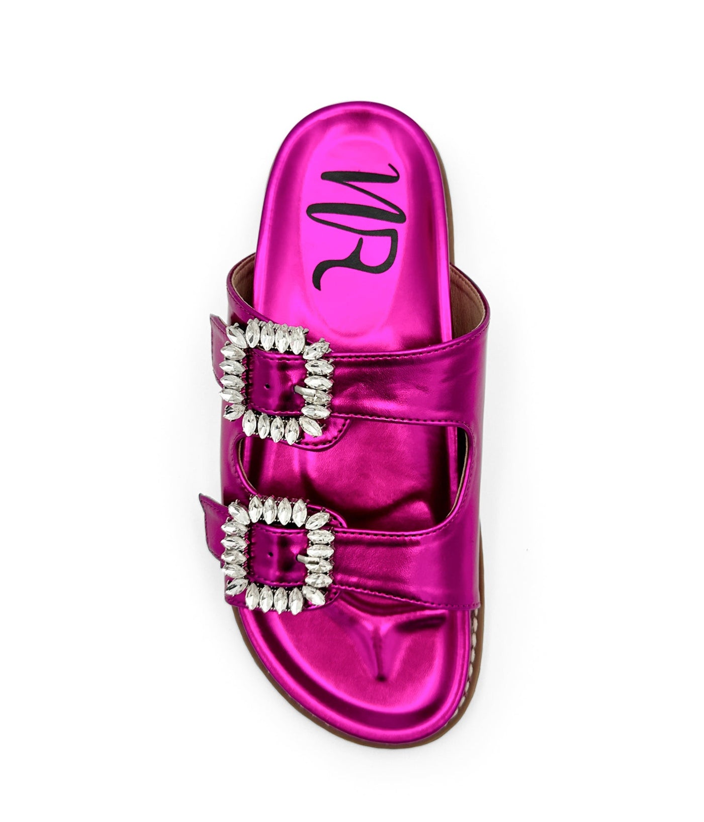 Stellar Rhinestone Buckle Slides in Fuschia Southern Soul Collectives