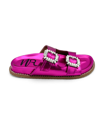 Stellar Rhinestone Buckle Slides in Fuschia Southern Soul Collectives