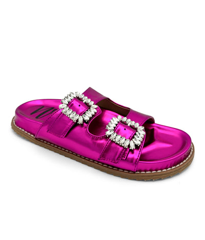 Stellar Rhinestone Buckle Slides in Fuschia Southern Soul Collectives