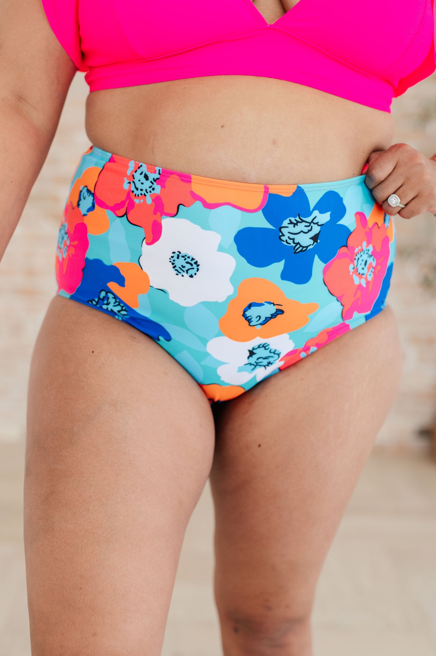 Panama Floral Print High Waisted Swim Bottoms Southern Soul Collectives