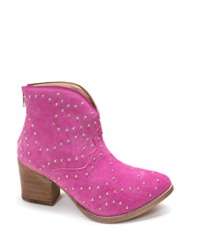 Twilight Studded Heeled Ankle Boot in Magenta Southern Soul Collectives