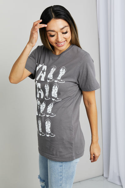 mineB Y'ALL Cowboy Boots Graphic Tee in Charcoal  Southern Soul Collectives 