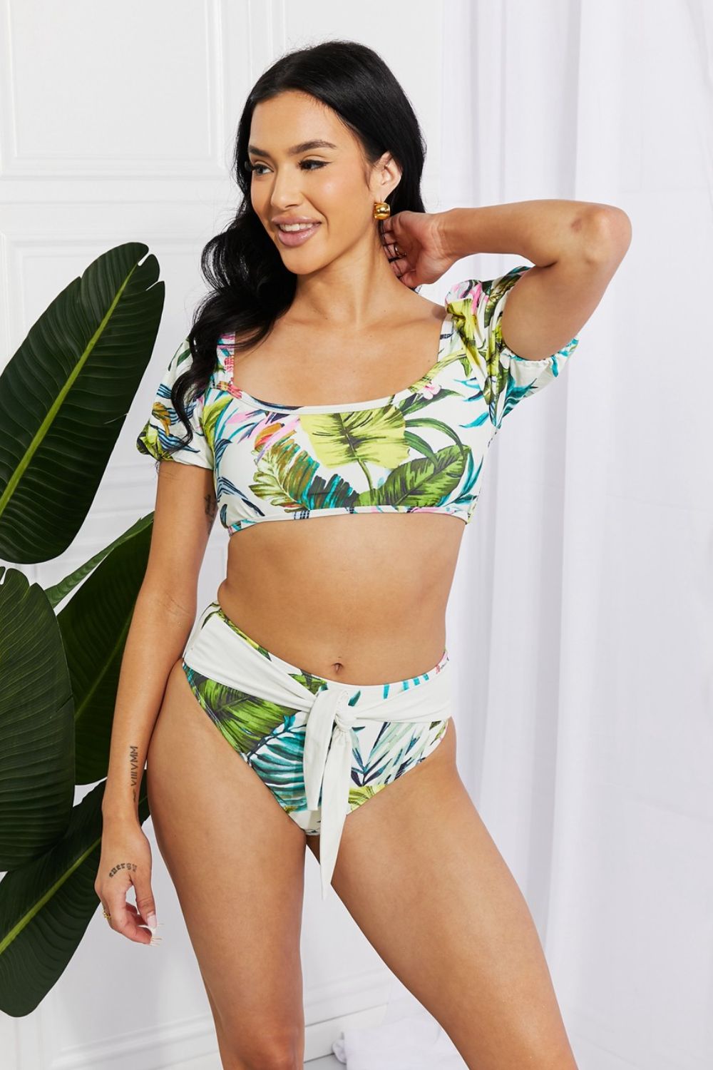 Vacay Ready Puff Sleeve Bikini in Floral  Southern Soul Collectives 