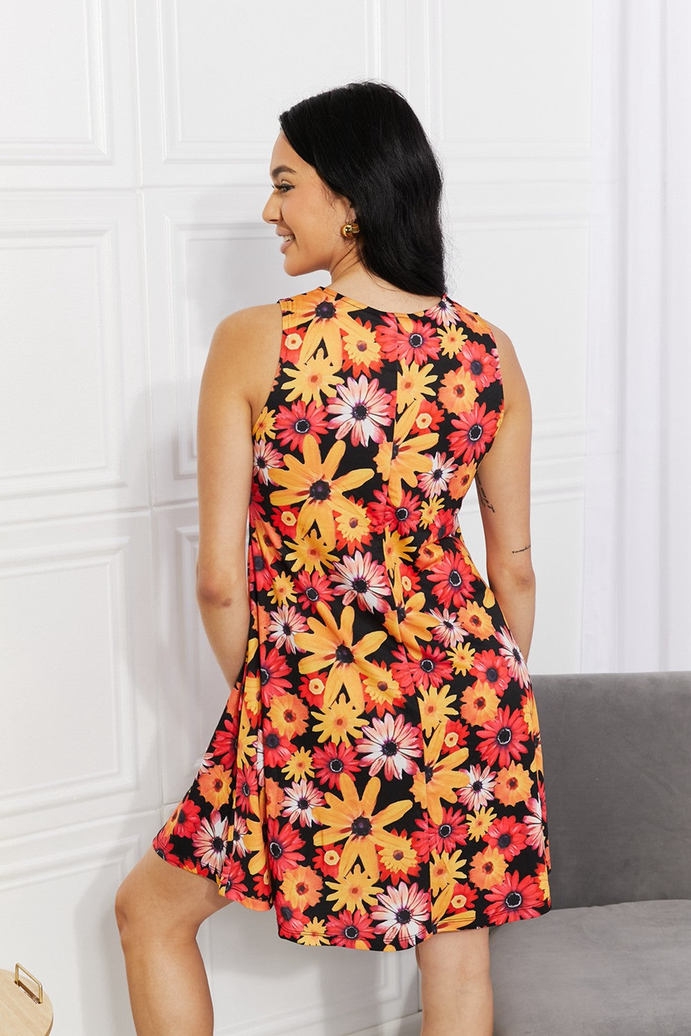 Yelete Full Size Floral Sleeveless Dress with Pockets  Southern Soul Collectives 