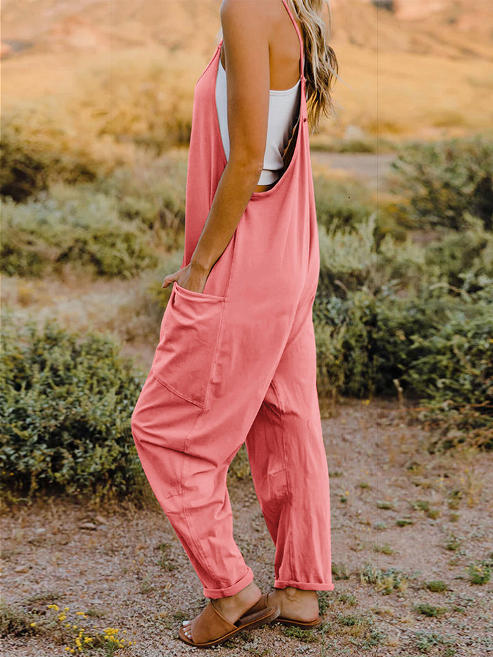 Double Take Full Size Sleeveless V-Neck Pocketed Jumpsuit  Southern Soul Collectives 