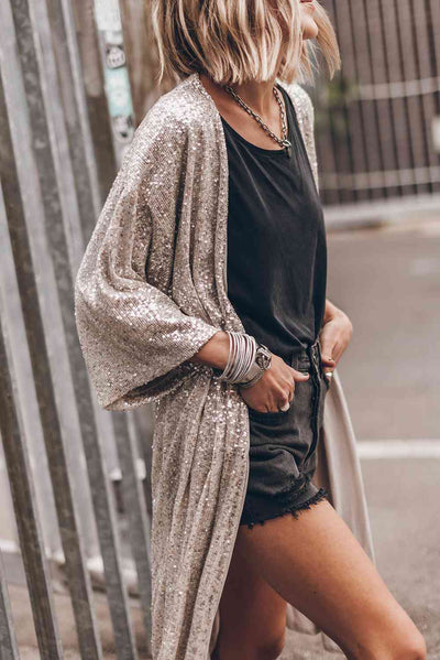 Sequin Open Front Duster Cardigan - Southern Soul Collectives