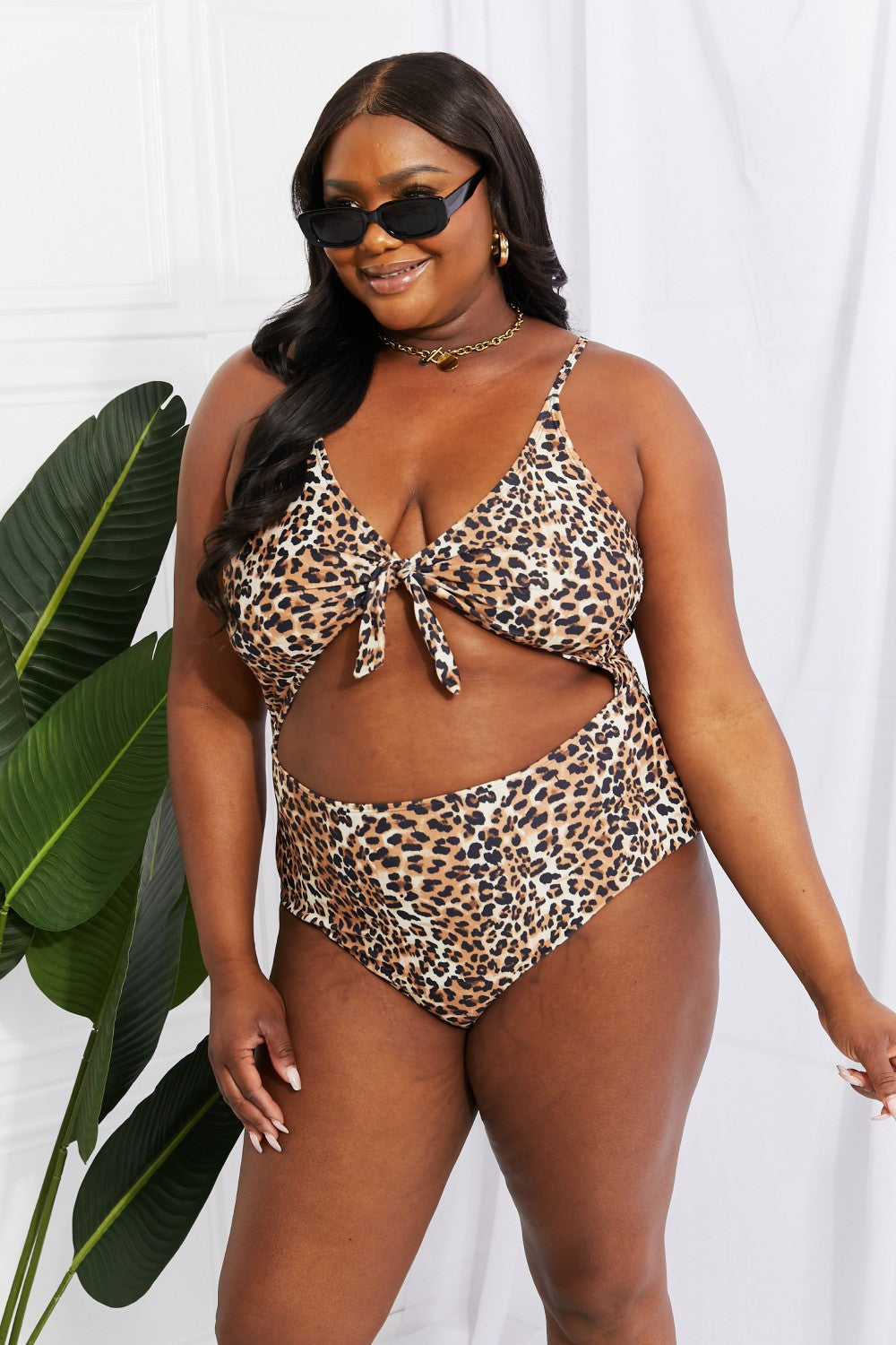 Lost At Sea Cutout One-Piece Leopard Print Swimsuit  Southern Soul Collectives 
