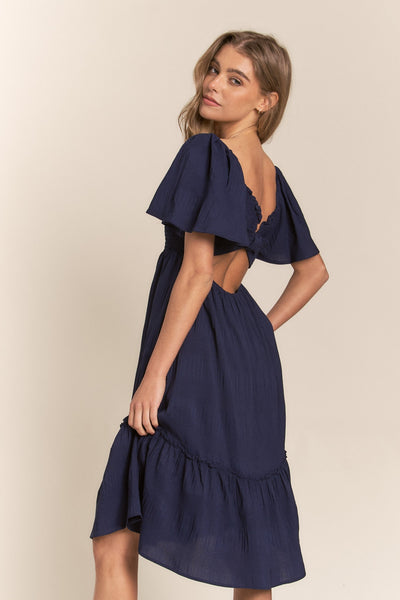 J.NNA Smocked Bow Back Ruffle Hem Dress Southern Soul Collectives