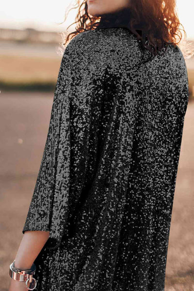 Sequin Open Front Duster Cardigan - Southern Soul Collectives