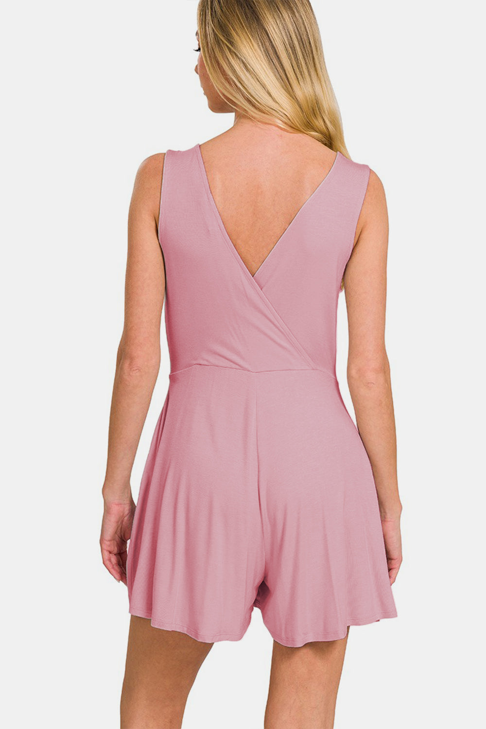 Zenana Surplice Neckline Sleeveless Romper  Southern Soul Collectives