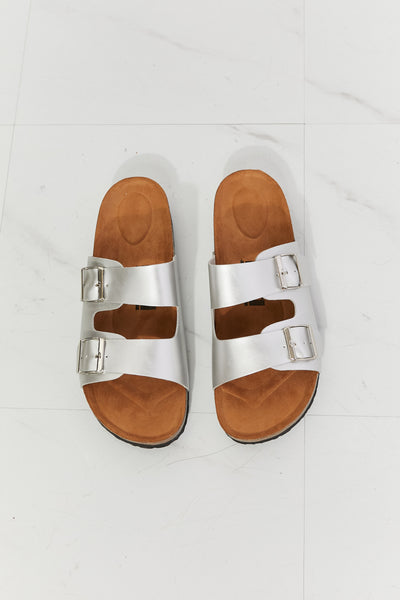 Best Life Double-Banded Slide Sandal in Silver  Southern Soul Collectives 