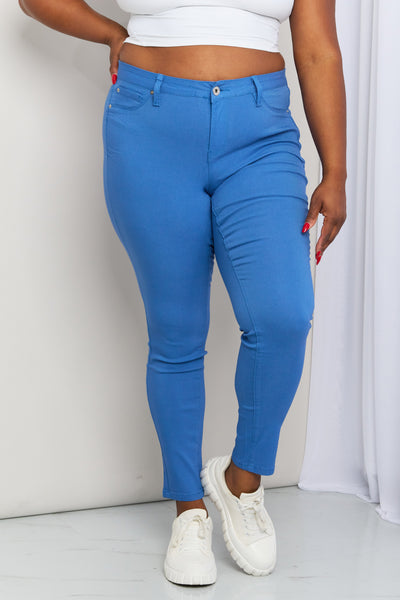 YMI Jeanswear Kate Hyper-Stretch Mid-Rise Skinny Jeans in Electric Blue  Southern Soul Collectives 