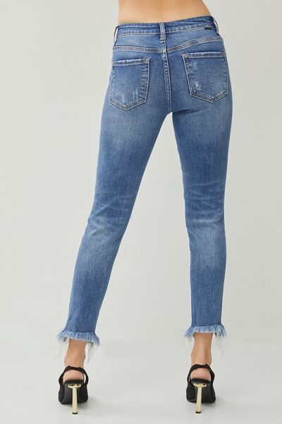 RISEN Distressed Frayed Hem Slim Jeans  Southern Soul Collectives