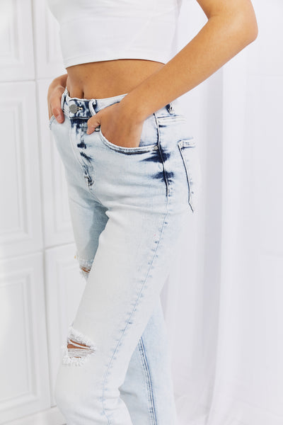 RISEN Camille Acid Wash Crop Straight Jeans  Southern Soul Collectives 