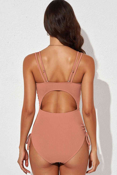 Tied Cutout Plunge One-Piece Swimsuit  Southern Soul Collectives