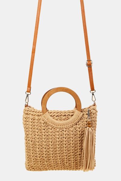 Crochet Knit Convertible Tote Bag with Tassel in Two Colors  Southern Soul Collectives