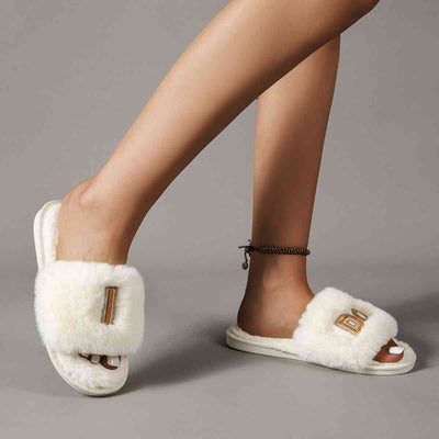 Faux Fur Open Toe Slippers  Southern Soul Collectives