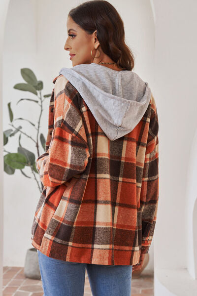 Button Up Plaid Hooded Jacket  Southern Soul Collectives