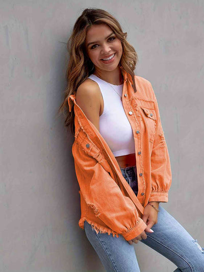 Distressed Drop Shoulder Denim Jacket  Southern Soul Collectives 