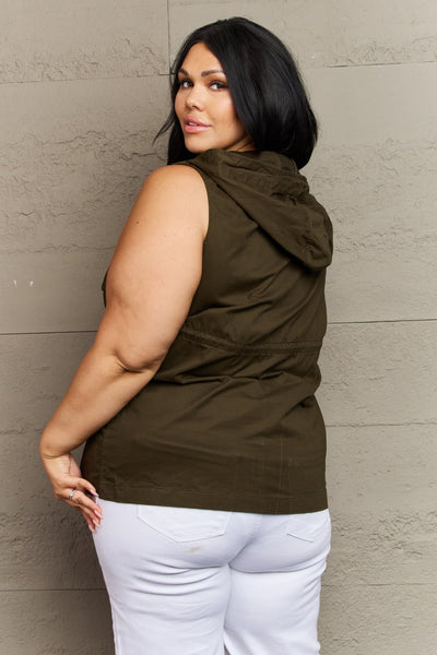 Zenana More To Come Full Size Military Hooded Vest  Southern Soul Collectives 