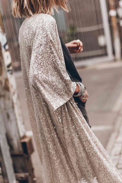 Sequin Open Front Duster Cardigan - Southern Soul Collectives