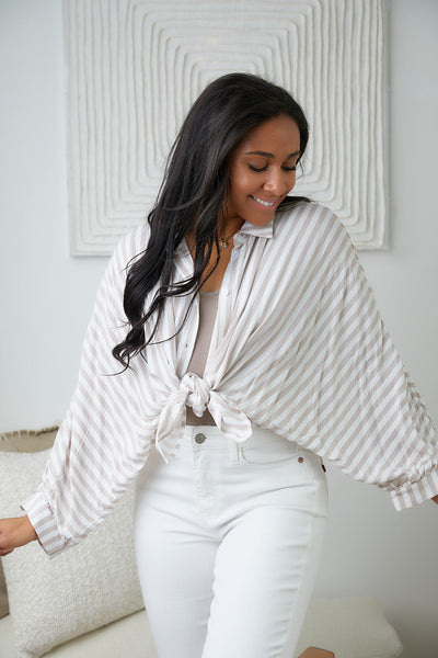 High Standards Striped Button Down Womens Southern Soul Collectives 