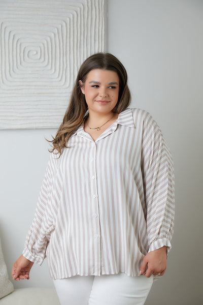 High Standards Striped Button Down Womens Southern Soul Collectives 